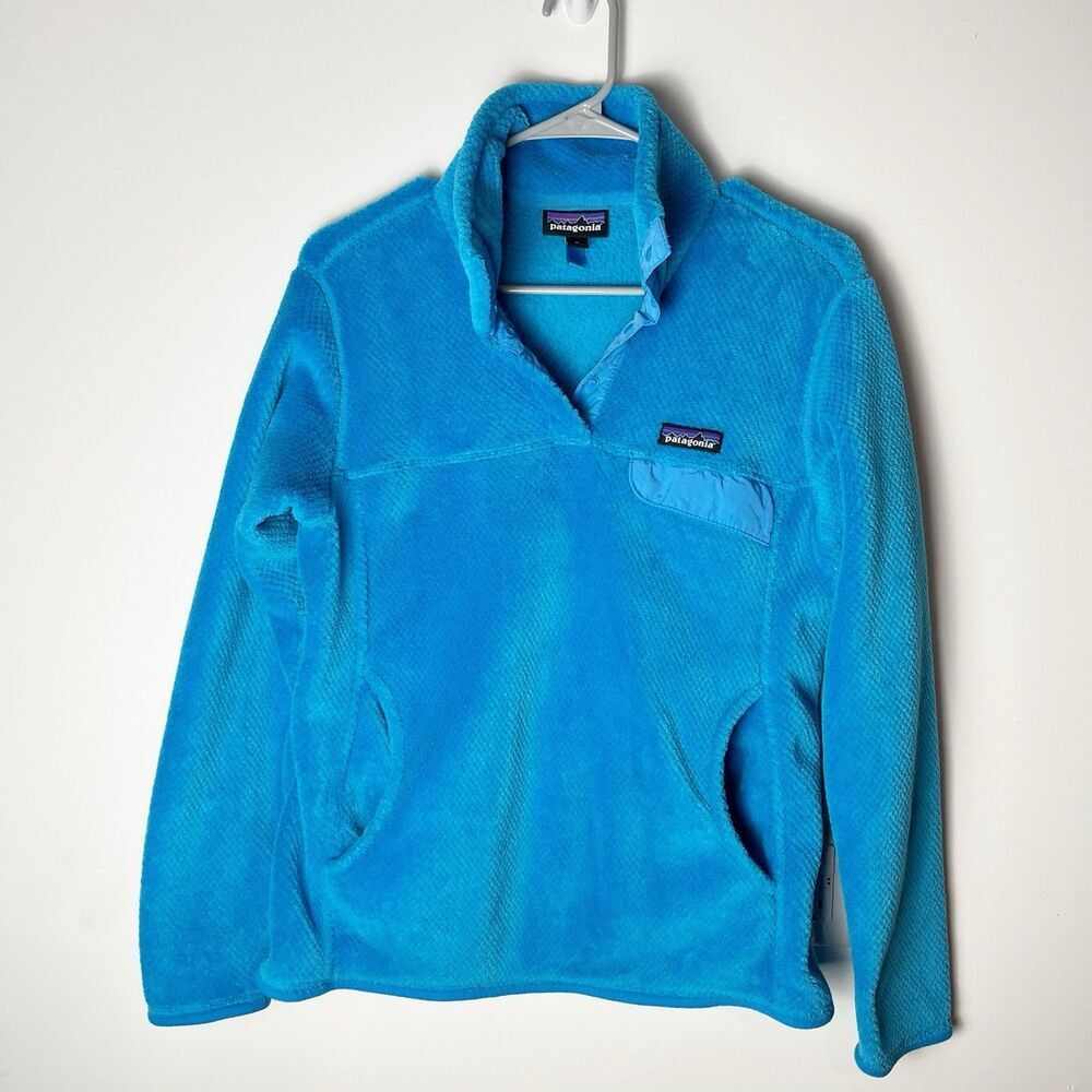 Patagonia‎ Jacket M Blue Re-Tool Snap-T Pullover Sweater Pocket Polartec 187​